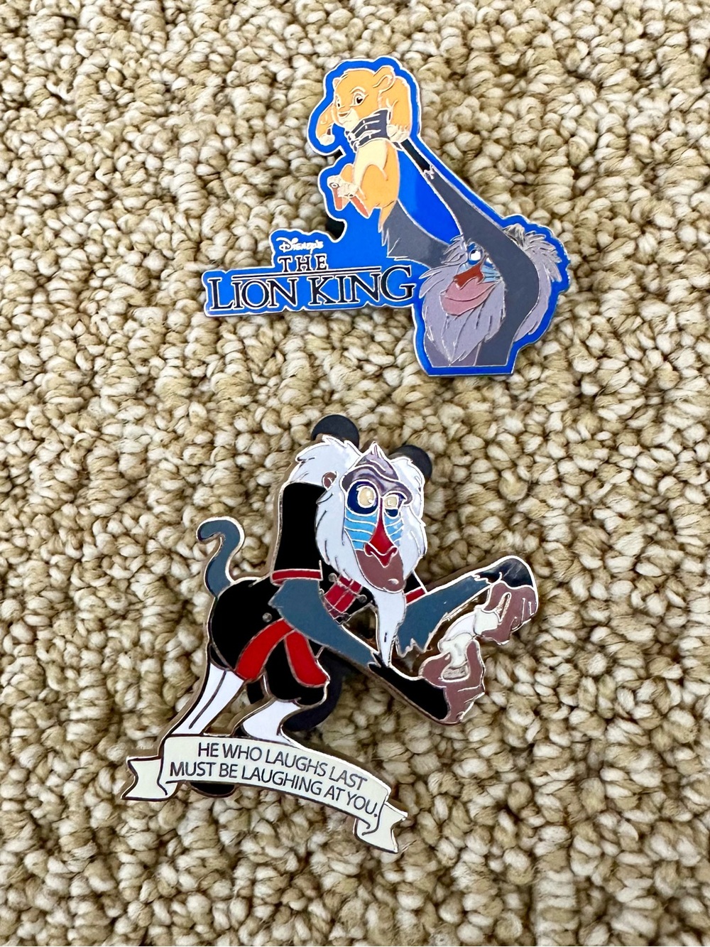 Disney Lion King Rafiki presenting Baby Simba Pin & Rafiki Fortune Cookie Pin